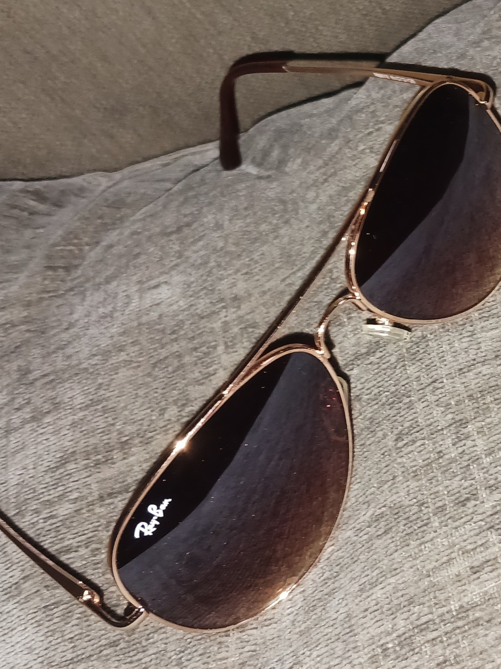 Ray-Ban Women's Rose Gold Frame with Brown Gradient Lenses Aviator Sunglasses